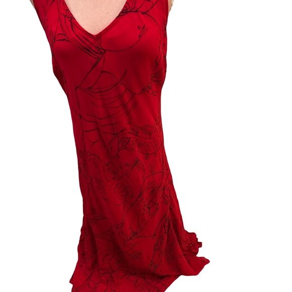 Chico's Red Sleeveless Flared Dress Women's Vintage Size 2 - Picture 3 of 9